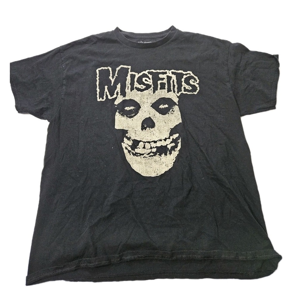 Black MISFITS T-SHIRT Fiend Skull Horror Punk Rock Band Mens Size XL